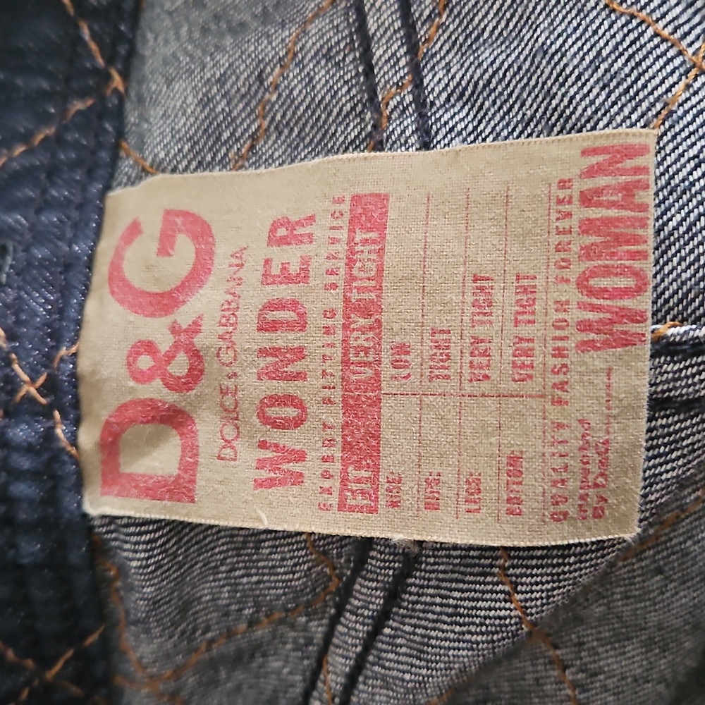 Dark Denim and Tan Stiching Patterned Pants - Picture 7 of 7